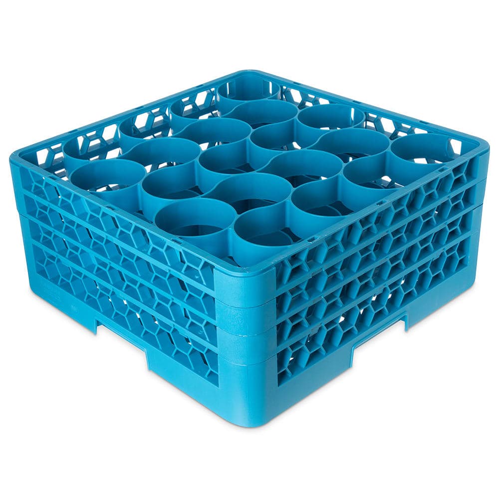 Carlisle OptiClean™ NeWave™ Glass Rack w/ (20) Compartments - (3) Extenders, Blue (RW20-214)