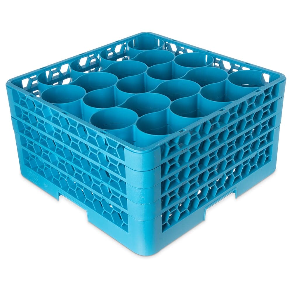Carlisle OptiClean™ NeWave™ Glass Rack w/ (20) Compartments - (4) Extenders, Blue (RW20-314)