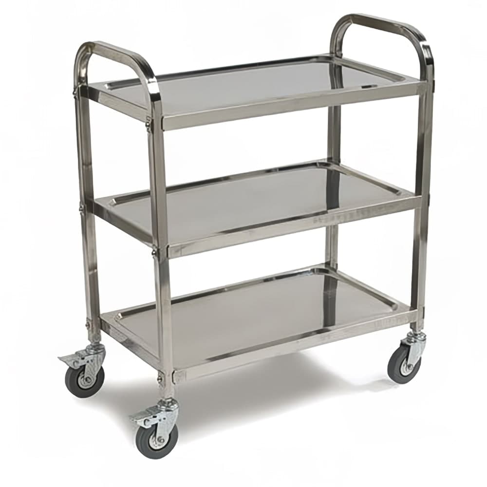 Carlisle 3 Level Stainless Utility Cart w/ 400 lb Capacity, Raised Ledges (UC4031733)