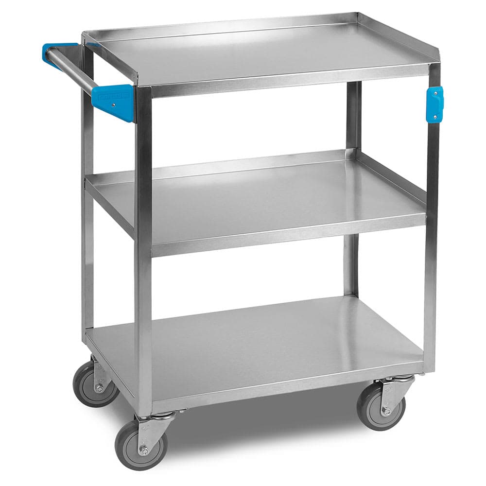 Carlisle 3 Level Stainless Utility Cart w/ 500 lb Capacity, Flat Ledges (UC5031524)