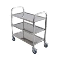 Carlisle 3 Level Stainless Utility Cart w/ 500 lb Capacity, Flat Ledges (UC5031524) thumbnail 6