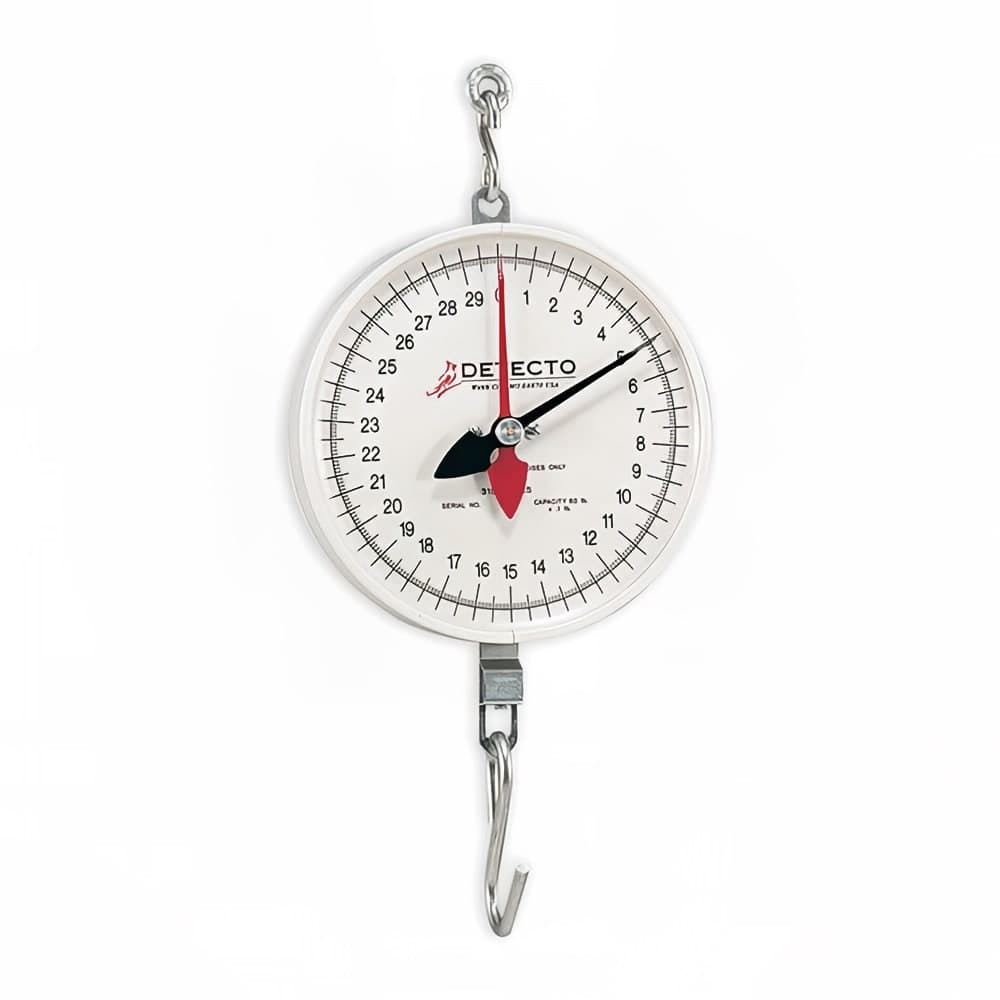 Detecto MCS-20DH Plated S-Hook Hanging Scale w/ Double Dial, 2 Revolution, 20 lb
