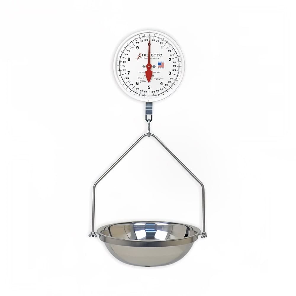 Detecto MCS-40H Plated S-Hook Hanging Scale w/ 8" Dial, 2 Revolution, 40 lb