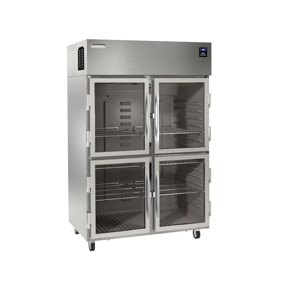 Delfield 6051XL-GH 51" Two Section Reach-In Refrigerator, (2) Left/Right Hinge Glass Doors, 115v