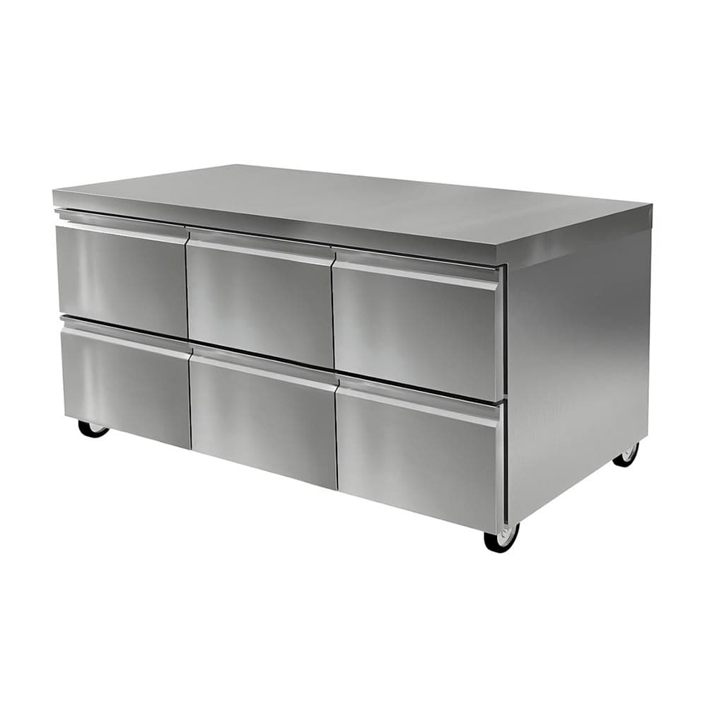 Delfield D4472NP 72"W Undercounter Refrigerator w/ (3) Sections & (6) Drawers, 115v