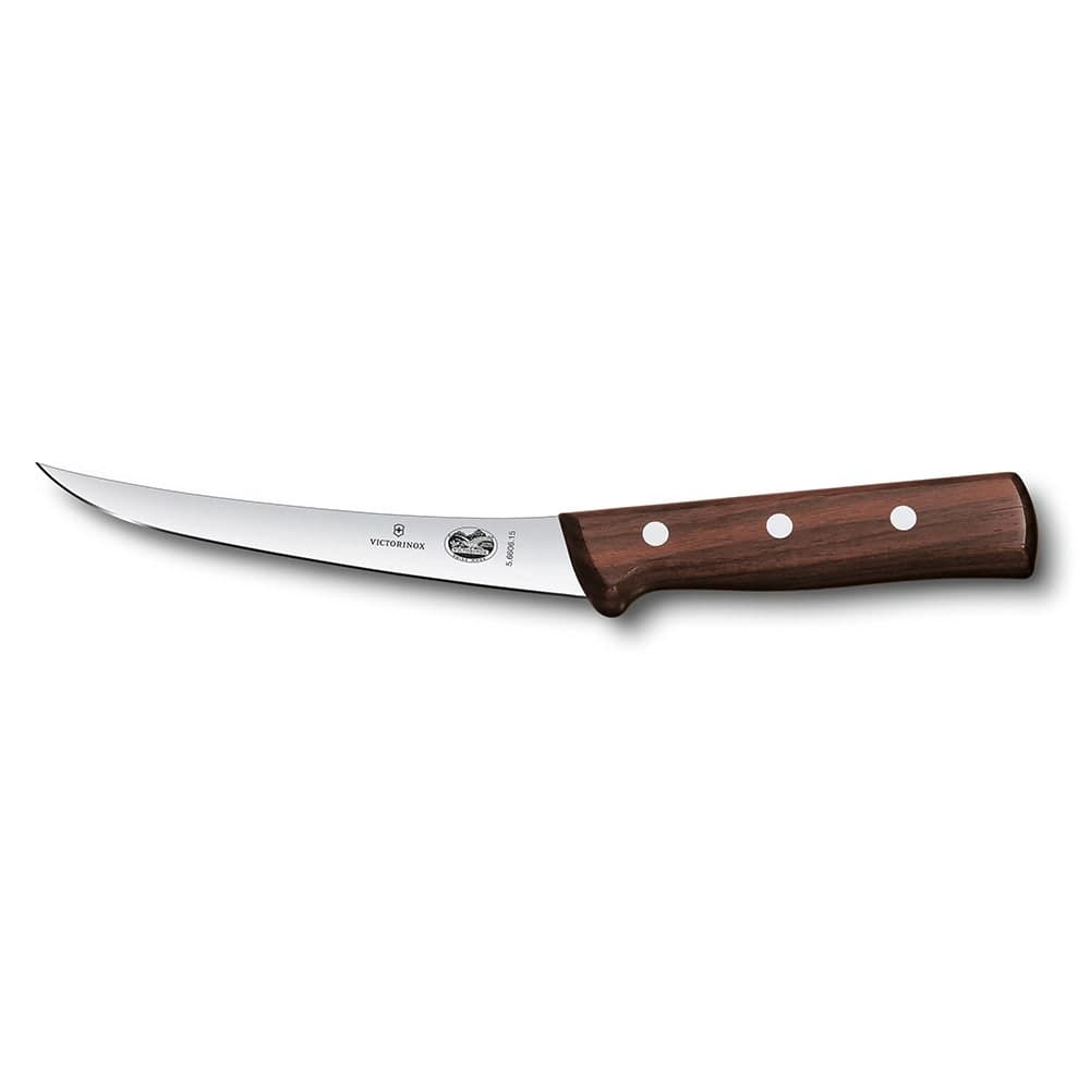 Victorinox 5.6606.15 Curved Boning Knife w/ 6" Semi-Stiff Blade, High Carbon Steel, Rosewood Handle