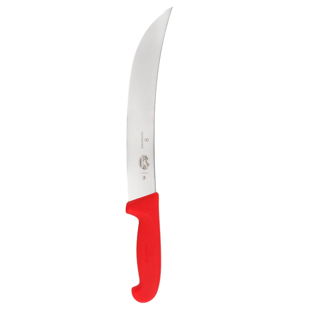Victorinox 5.7301.25 Curved Cimeter Knife w/ 10" Blade, Red Fibrox® Pro Handle
