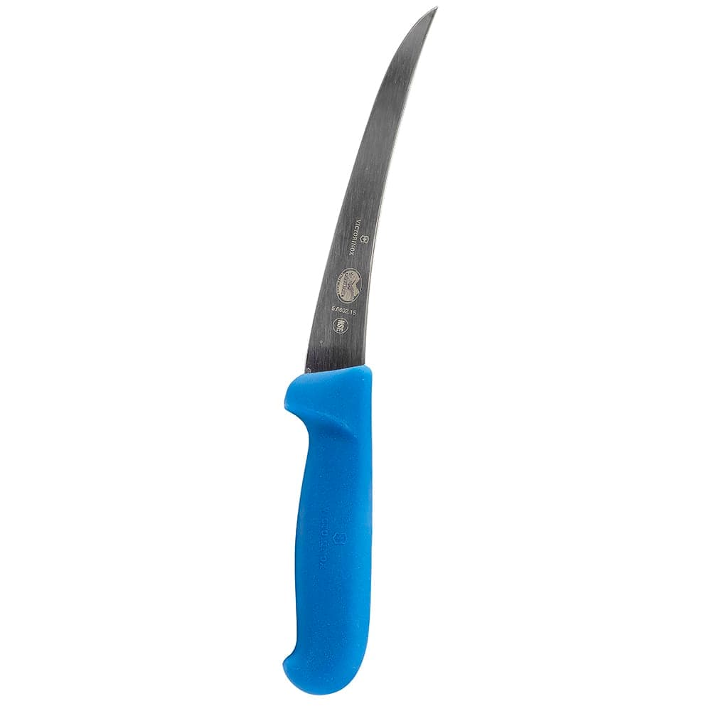 Victorinox 5.6602.15 Curved Semi-Stiff Boning Knife w/ 6" Blade, Blue Fibrox® Pro Handle