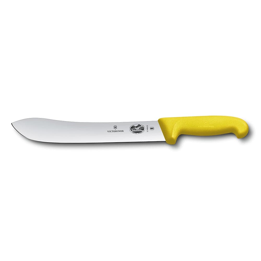 Victorinox 5.7408.25 Butcher Knife w/ 10" Blade, Yellow Fibrox® Pro Handle