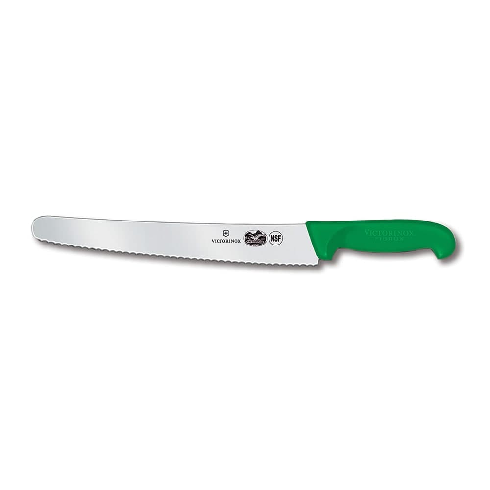Victorinox 5.2934.26 Serrated Bread Knife w/ 10 1/4" Blade, Green Fibrox® Nylon Handle