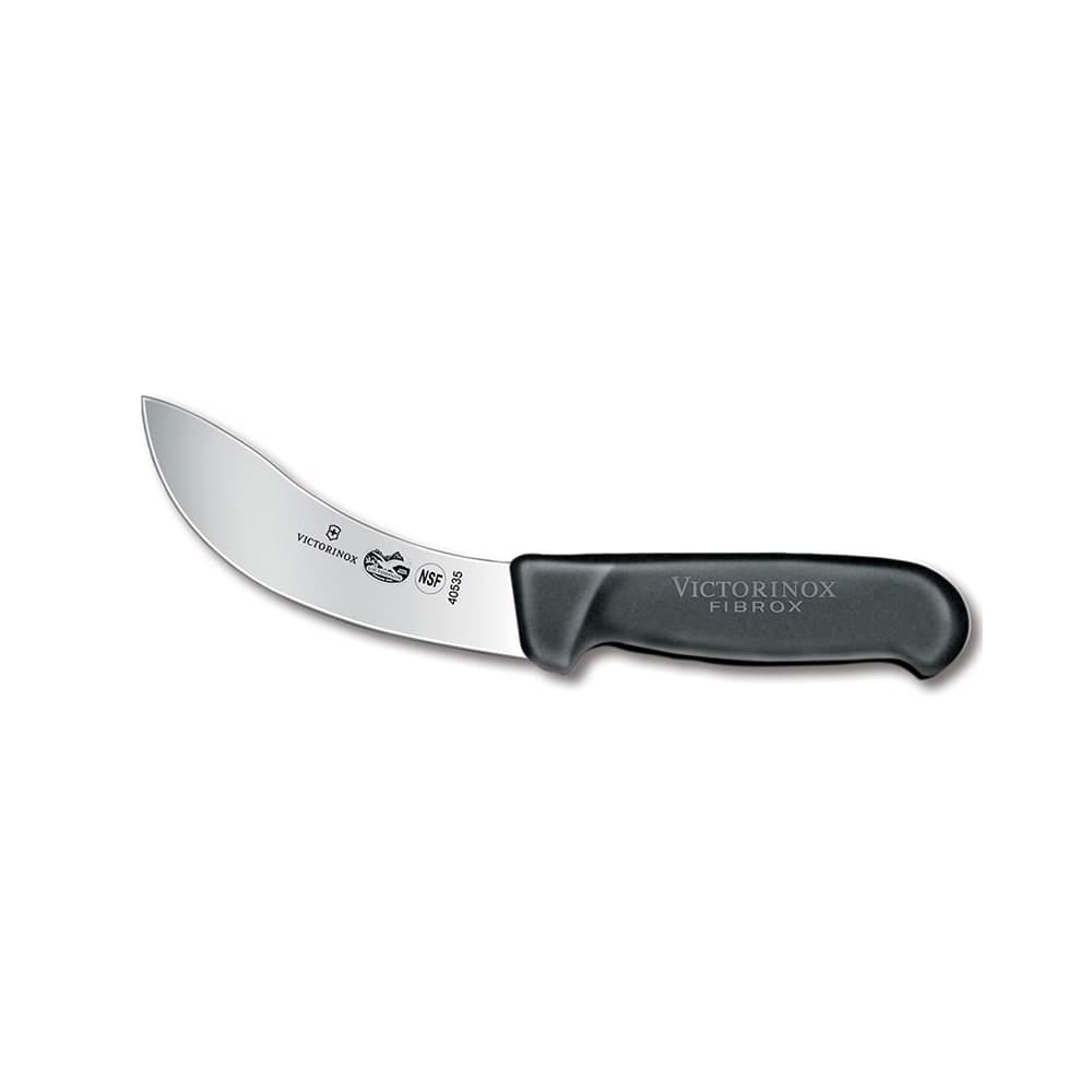 Victorinox 5.7803.12 Curved Skinning Knife w/ 5" Blade, Black Fibrox® Pro Handle