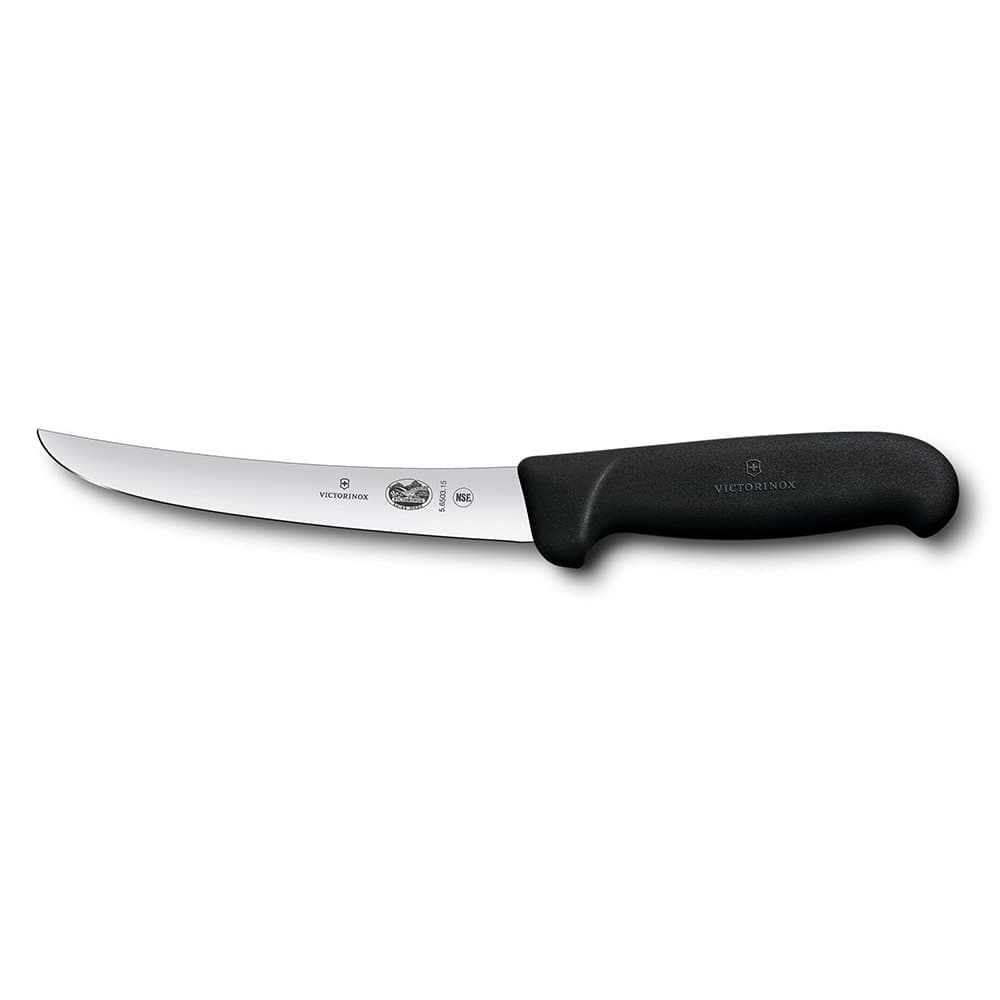 Victorinox 5.6503.15 Curved Stiff Boning Knife w/ 6" Blade, Black Fibrox® Pro Handle