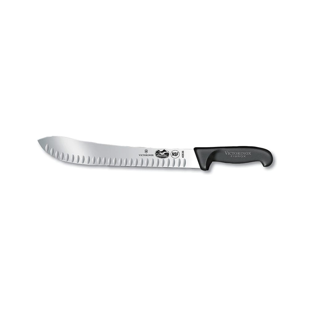 Victorinox 5.7423.31 Granton Edge Butcher Knife w/ 12" Blade, Black Fibrox® Pro Handle