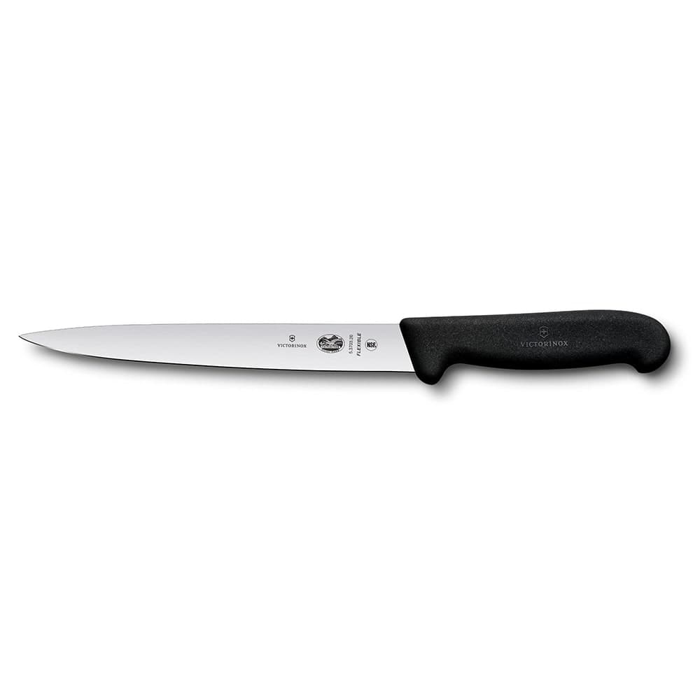 Victorinox 5.3703.20 Semi-Flexible Fillet Knife w/ 8" Blade, Black Fibrox® Pro Handle