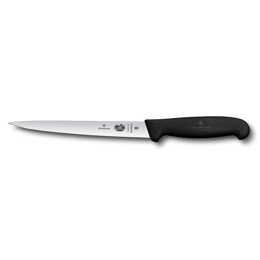 Victorinox 5.3813.18-X1 Flexible Fillet Knife w/ 7" Blade, Black Fibrox® Pro Handle