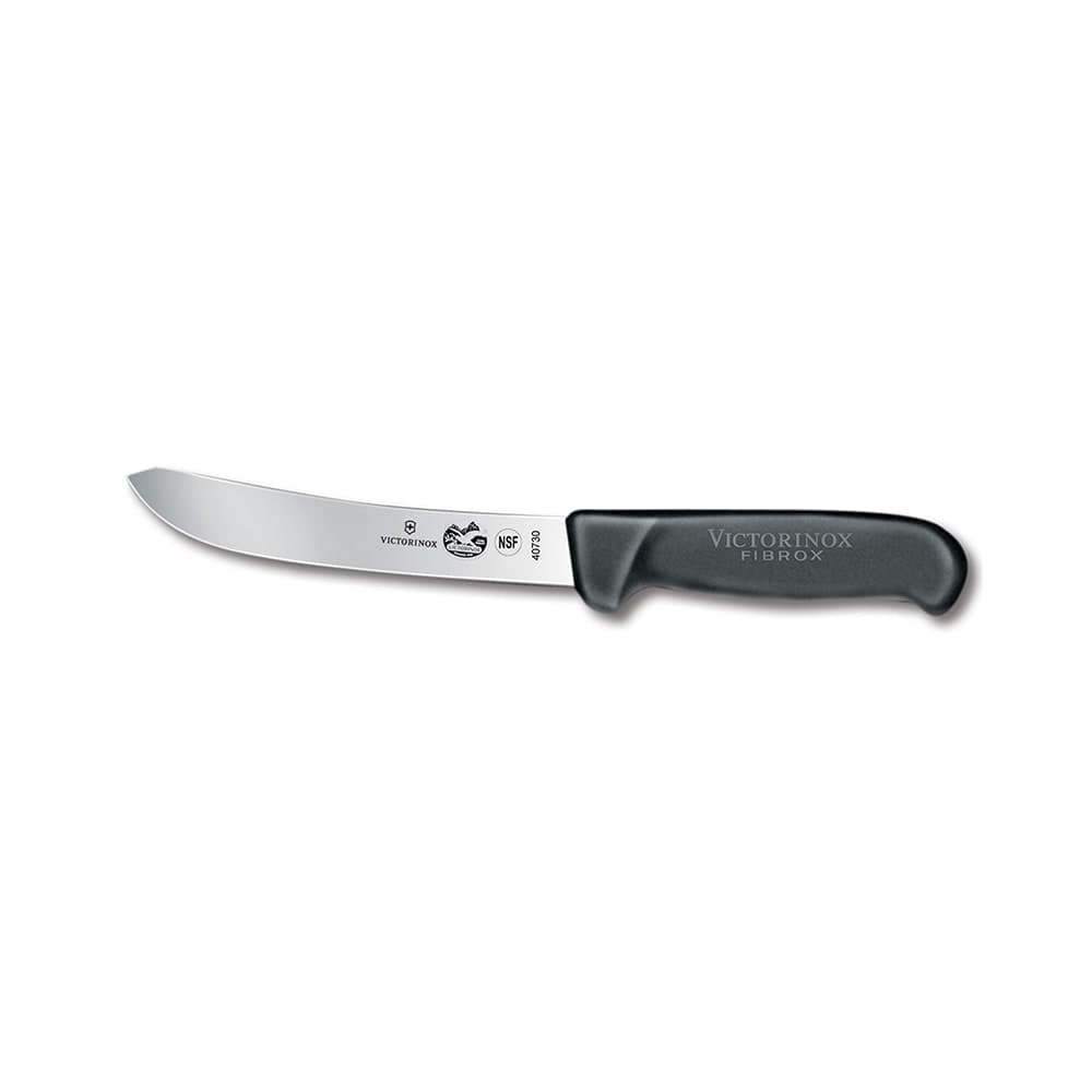 Victorinox 5.7603.15 Curved Stiff Skinning Knife w/ 6" Blade, Black Fibrox® Pro Handle