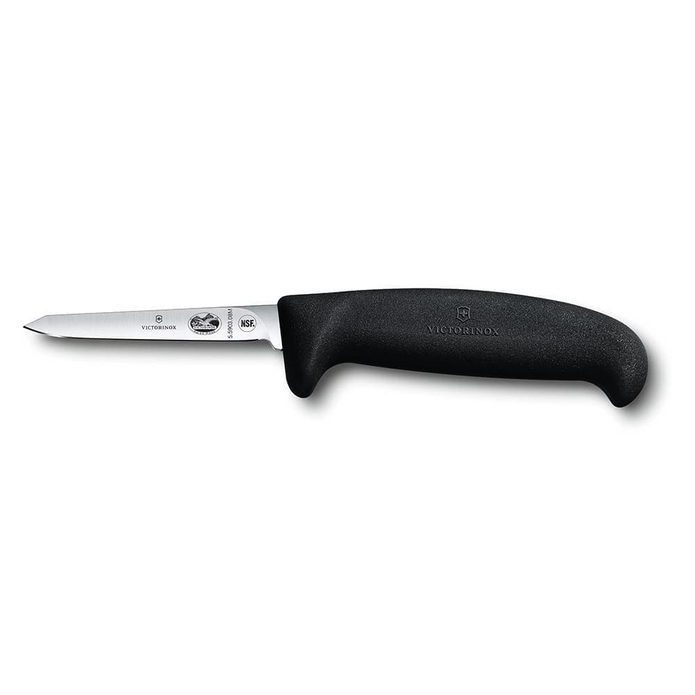 Victorinox 5.5903.08M Slant Point Poultry Knife w/ 3" Blade, Black Fibrox® Pro Handle