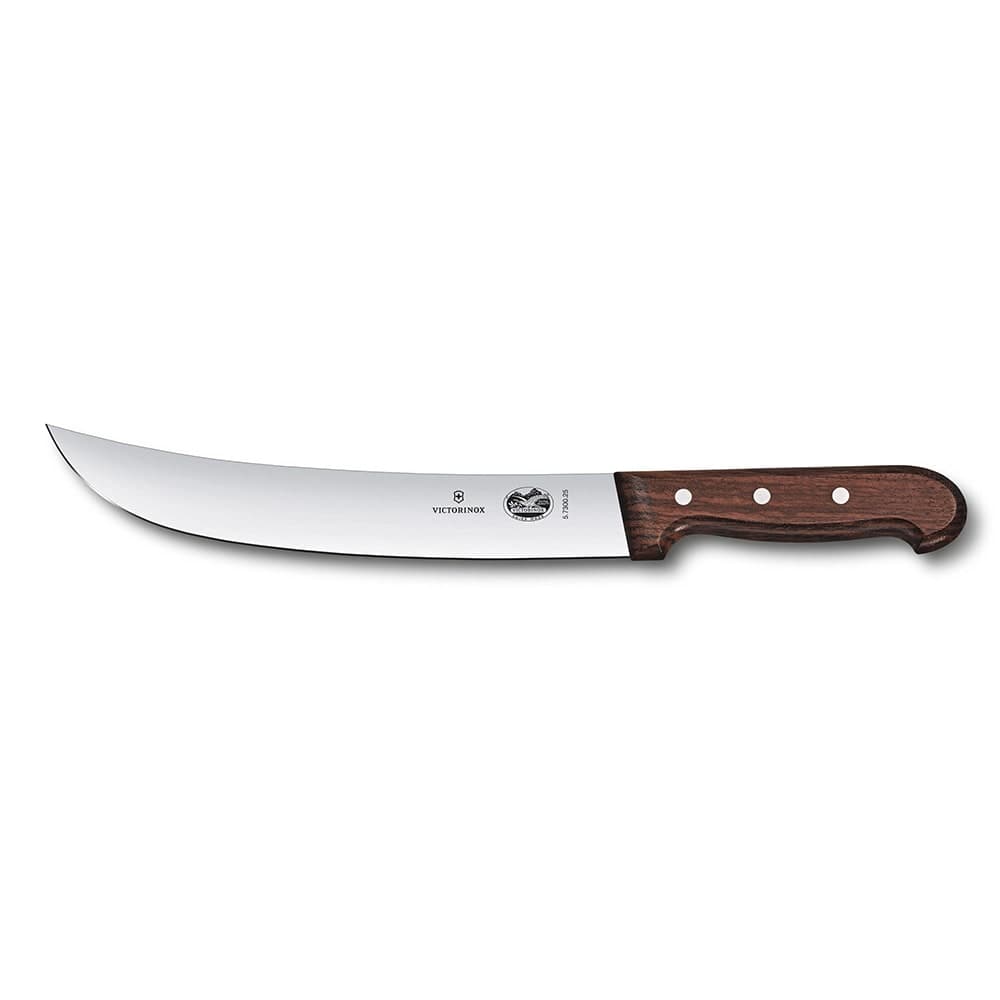 Victorinox 5.7300.25-X3 Curved Cimeter Knife w/ 10" Blade, Wood Handle