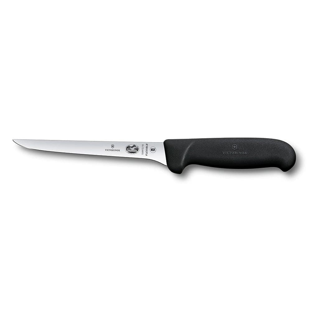 Victorinox 5.6413.15-X6 Flexible Boning Knife w/ 6" Blade, Black Fibrox® Nylon Handle