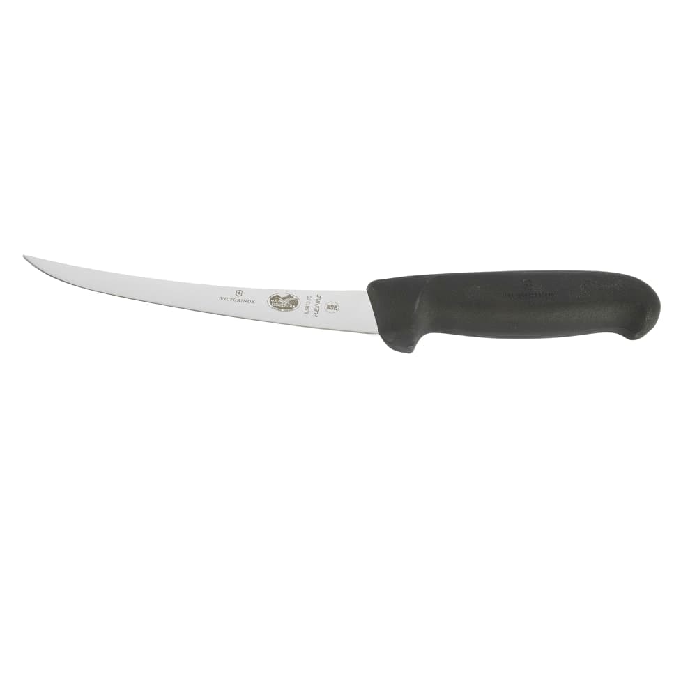 Victorinox 5.6613.15-X1 Curved Flexible Boning Knife w/ 6" Blade, Black Fibrox® Nylon Handle