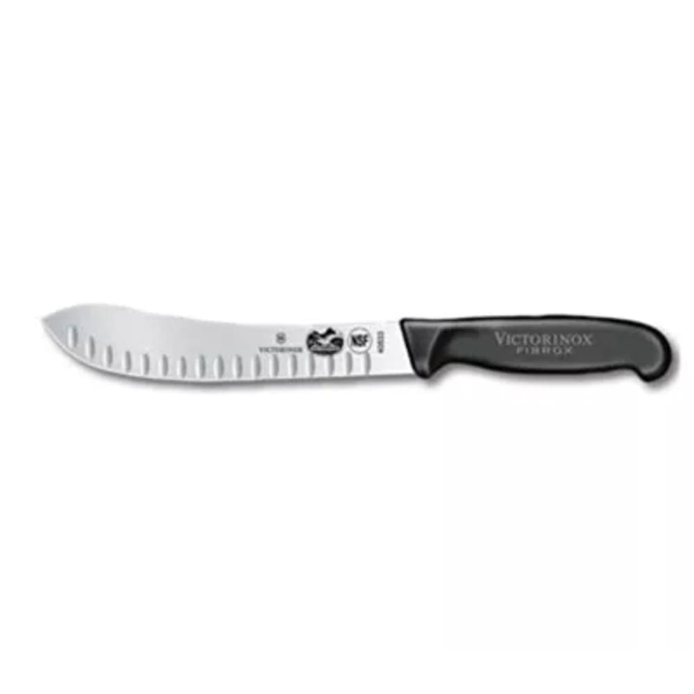 Victorinox 5.7423.20-X1 Granton Edge Butcher Knife w/ 8" Blade, Black Fibrox® Nylon Handle