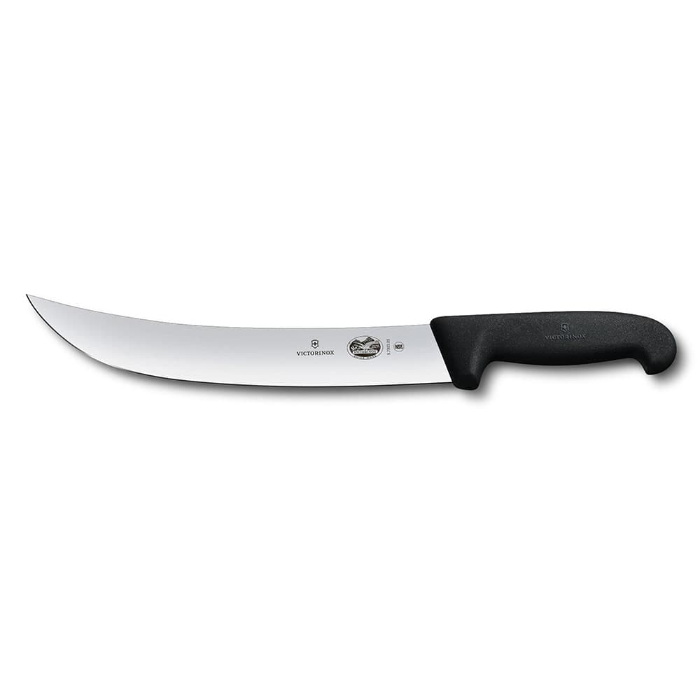 Victorinox 5.7303.25-X4 Curved Cimeter Knife w/ 10" Blade, Black Fibrox® Nylon Handle