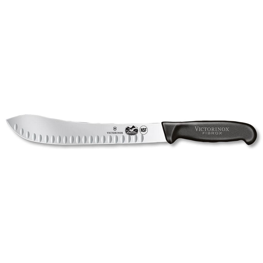 Victorinox 5.7423.25-X3 Granton Edge Butcher Knife w/ 10" Blade, Black Fibrox® Nylon Handle