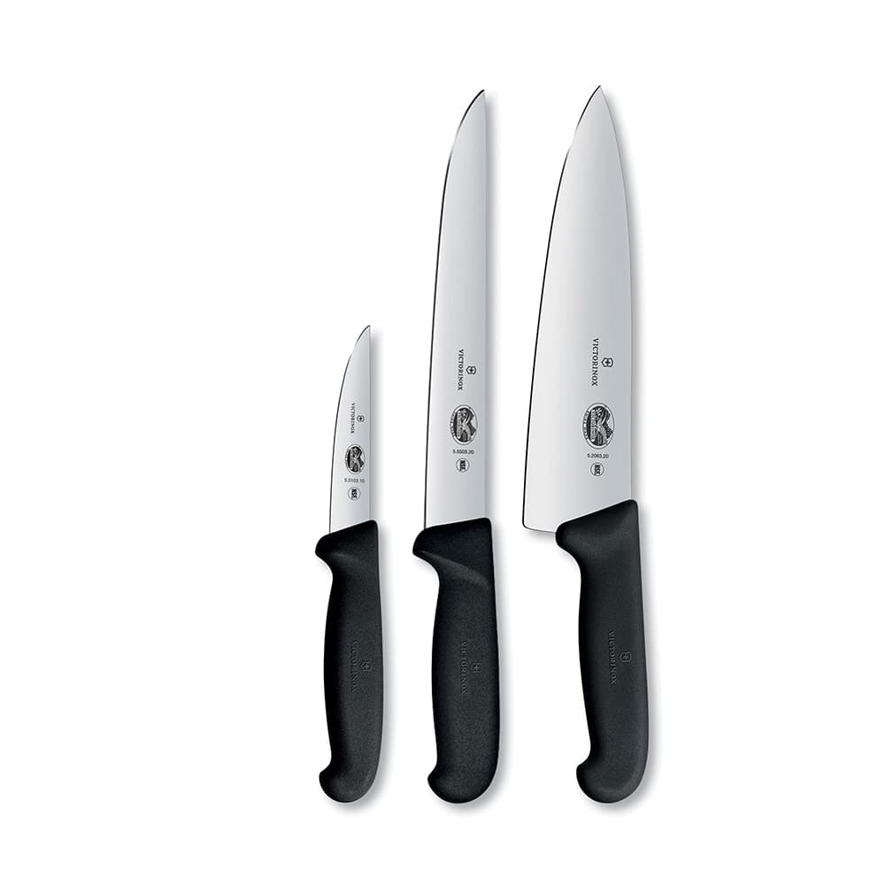 Victorinox 5.1053.3-X3 3 Piece Chef's Knife Set w/ Black Handles