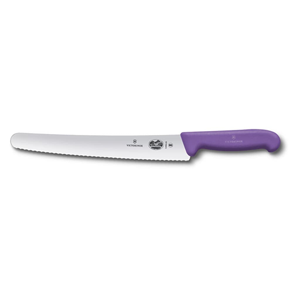 Victorinox 5.2935.26 10 1/4" Serrated Bread Knife w/ Purple Fibrox® Pro Handle, Stainless Steel
