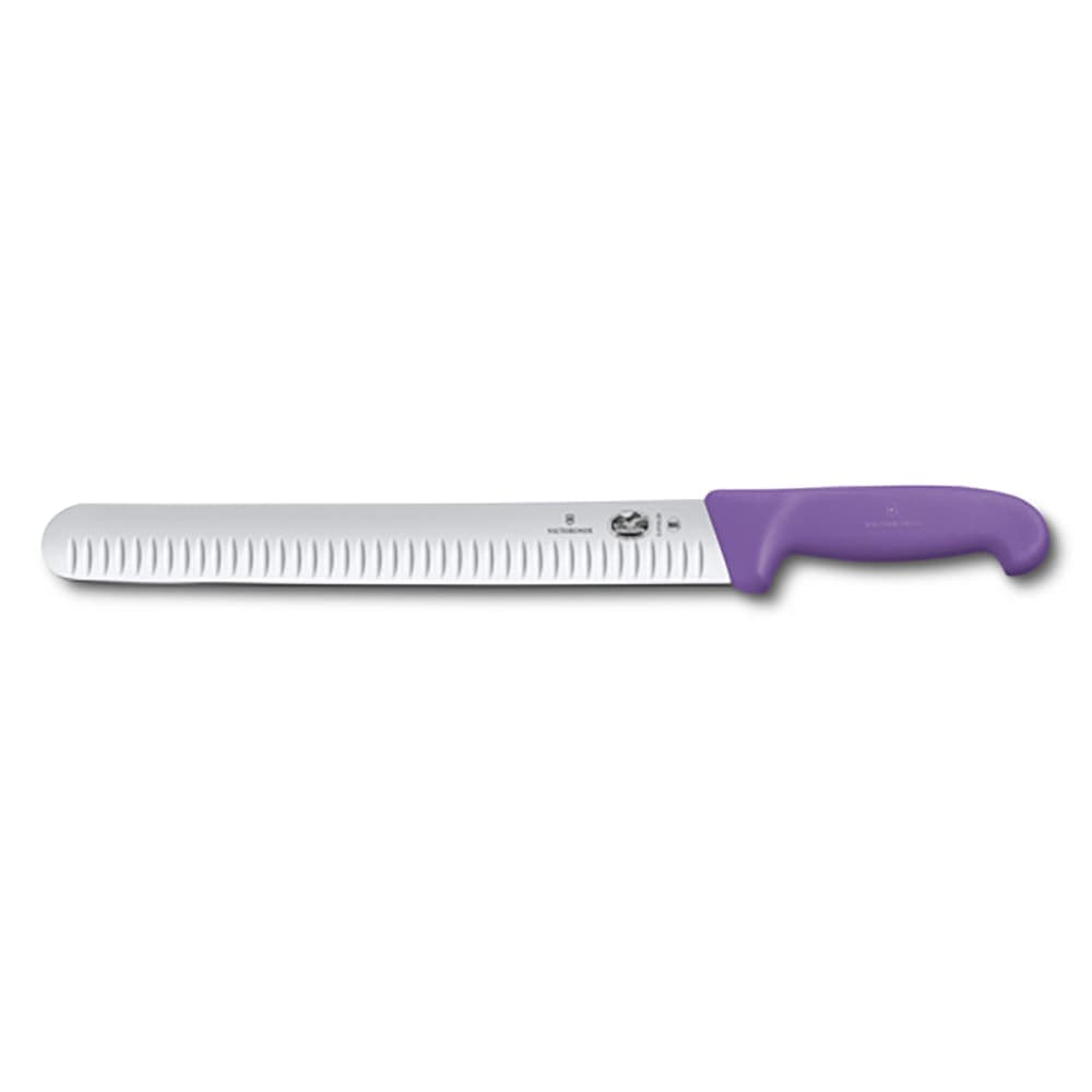 Victorinox 5.4725.30 12" Granton Slicer Knife w/ Purple Fibrox® Pro Handle, Stainless Steel