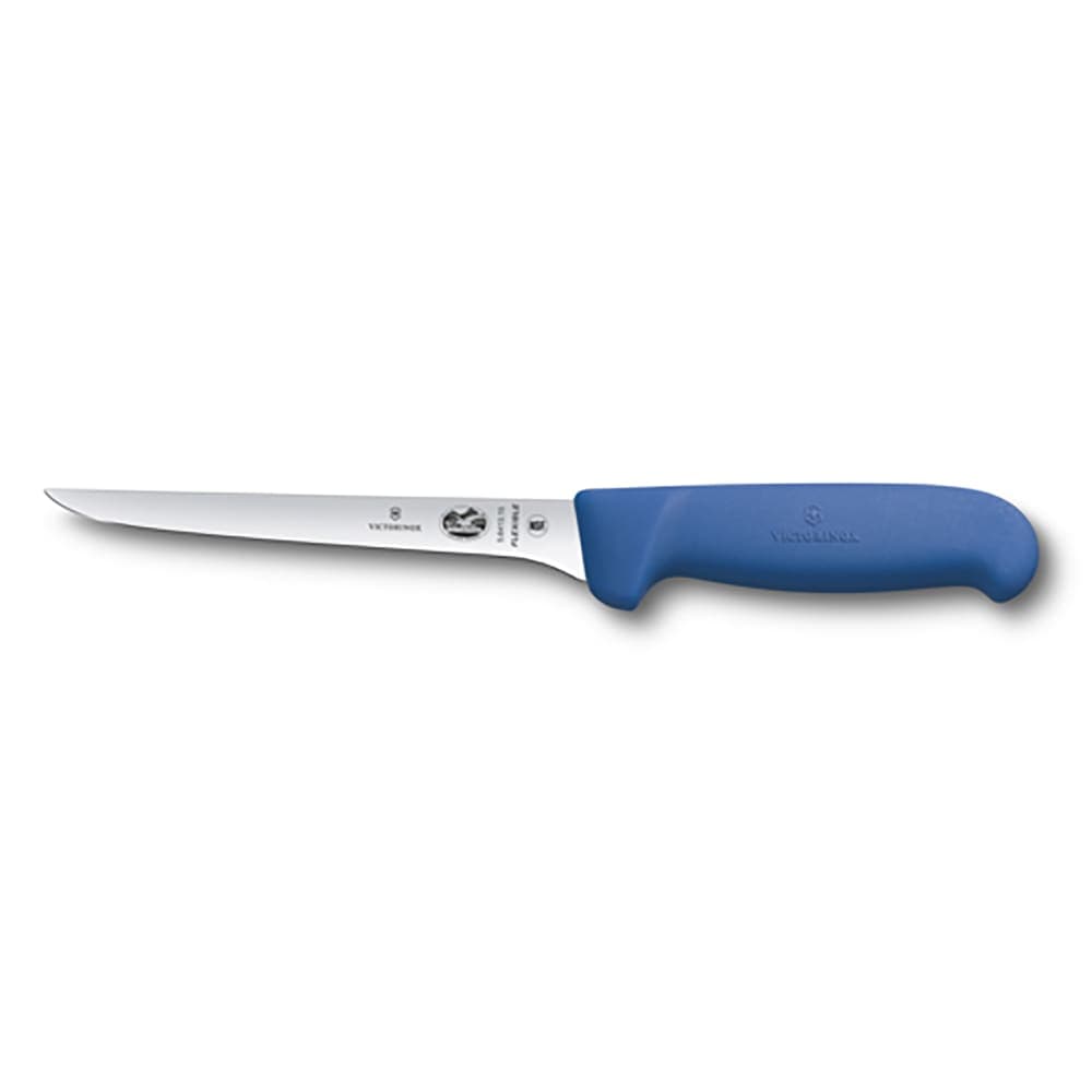 Victorinox 5.6412.15 6" Flexible Straight Boning Knife w/ Blue Fibrox® Pro Handle, Stainless Steel