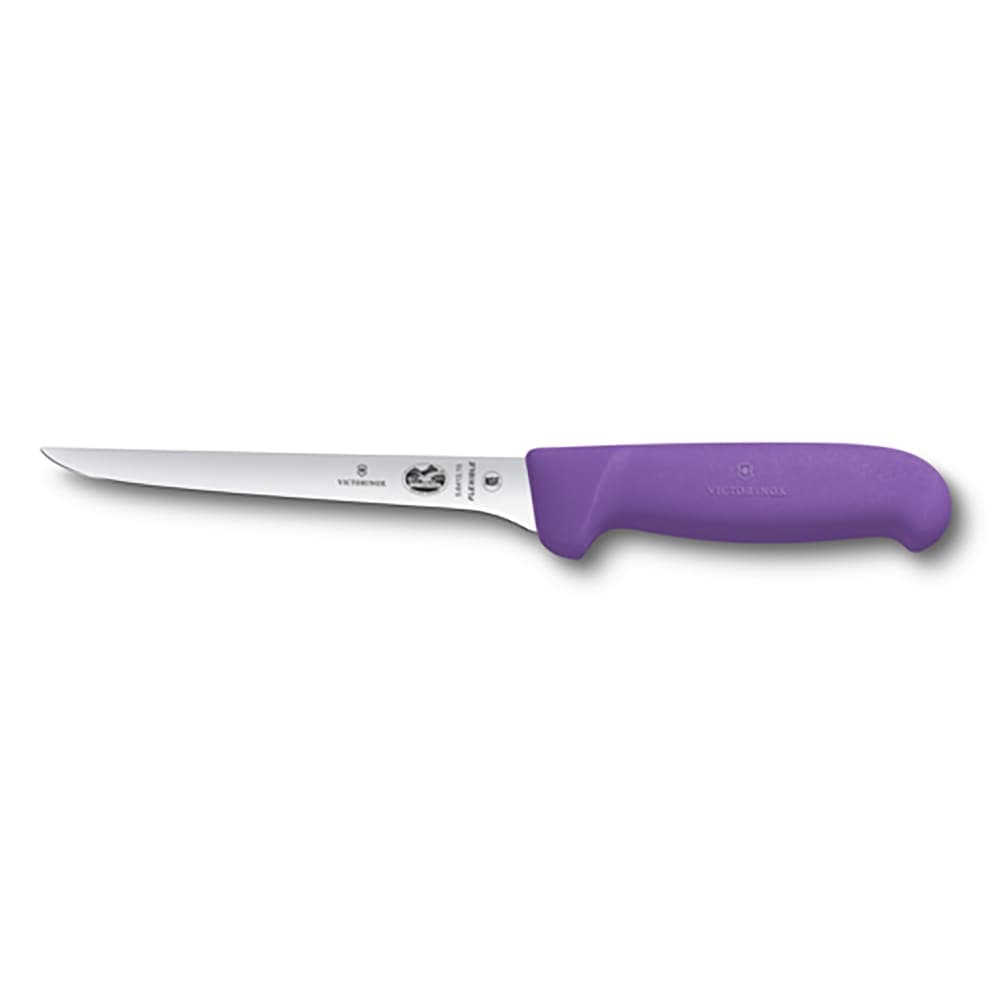 Victorinox 5.6415.15 6" Flexible Straight Boning Knife w/ Purple Fibrox® Pro Handle, Stainless Steel