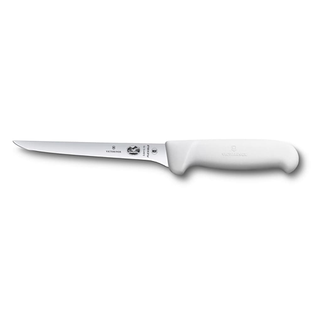 Victorinox 5.6417.15 6" Flexible Straight Boning Knife w/ White Fibrox® Pro Handle, Stainless Steel