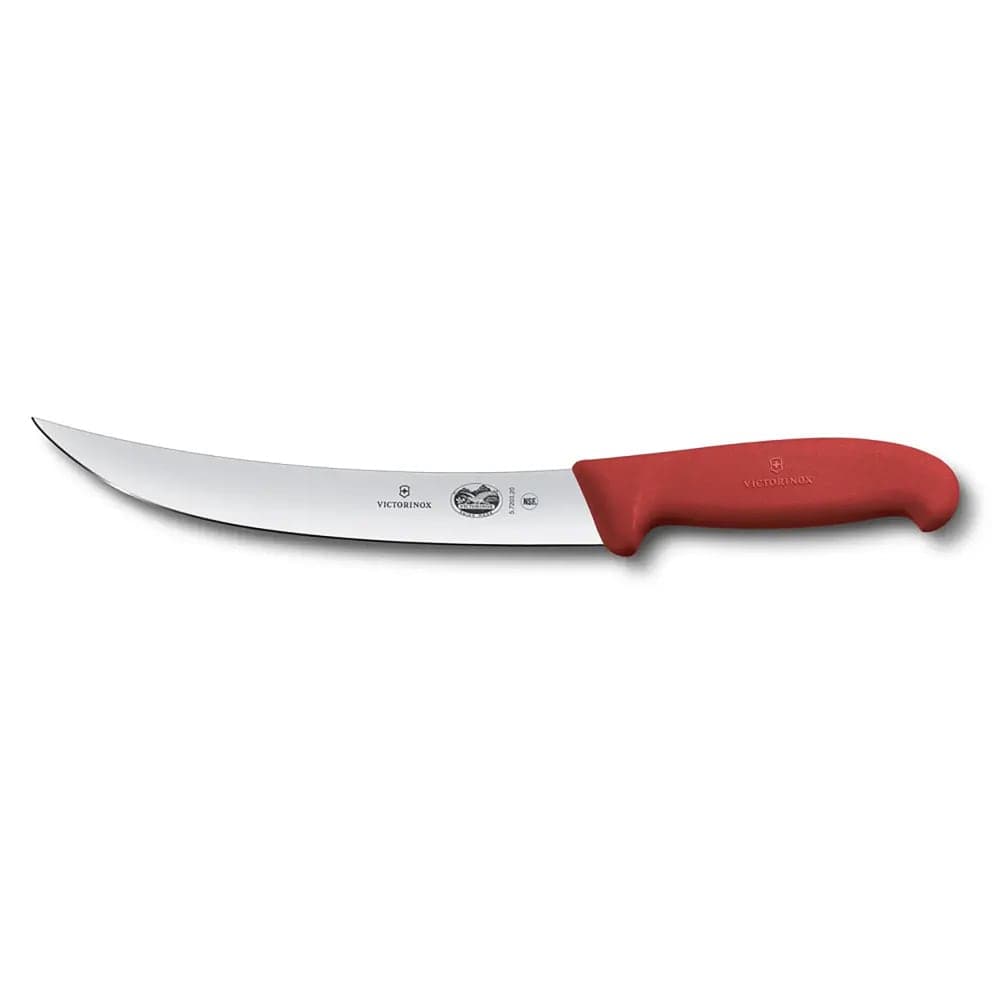 Victorinox 5.7201.20 8" Curved Breaking Knife w/ Red Fibrox® Pro Handle, Stainless Steel