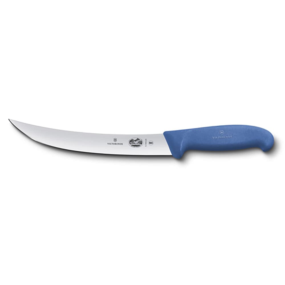 Victorinox 5.7202.20 8" Curved Breaking Knife w/ Blue Fibrox® Pro Handle, Stainless Steel