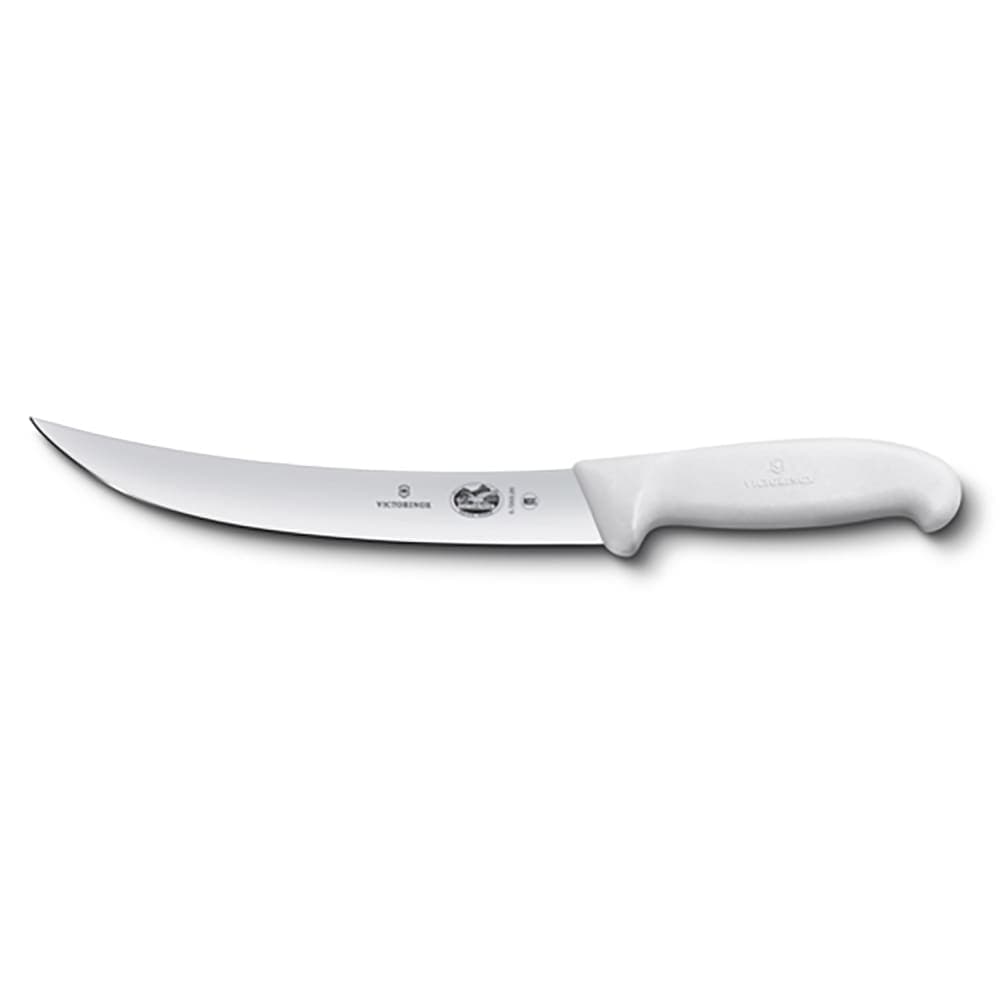 Victorinox 5.7207.20 8" Curved Breaking Knife w/ White Fibrox® Pro Handle, Stainless Steel