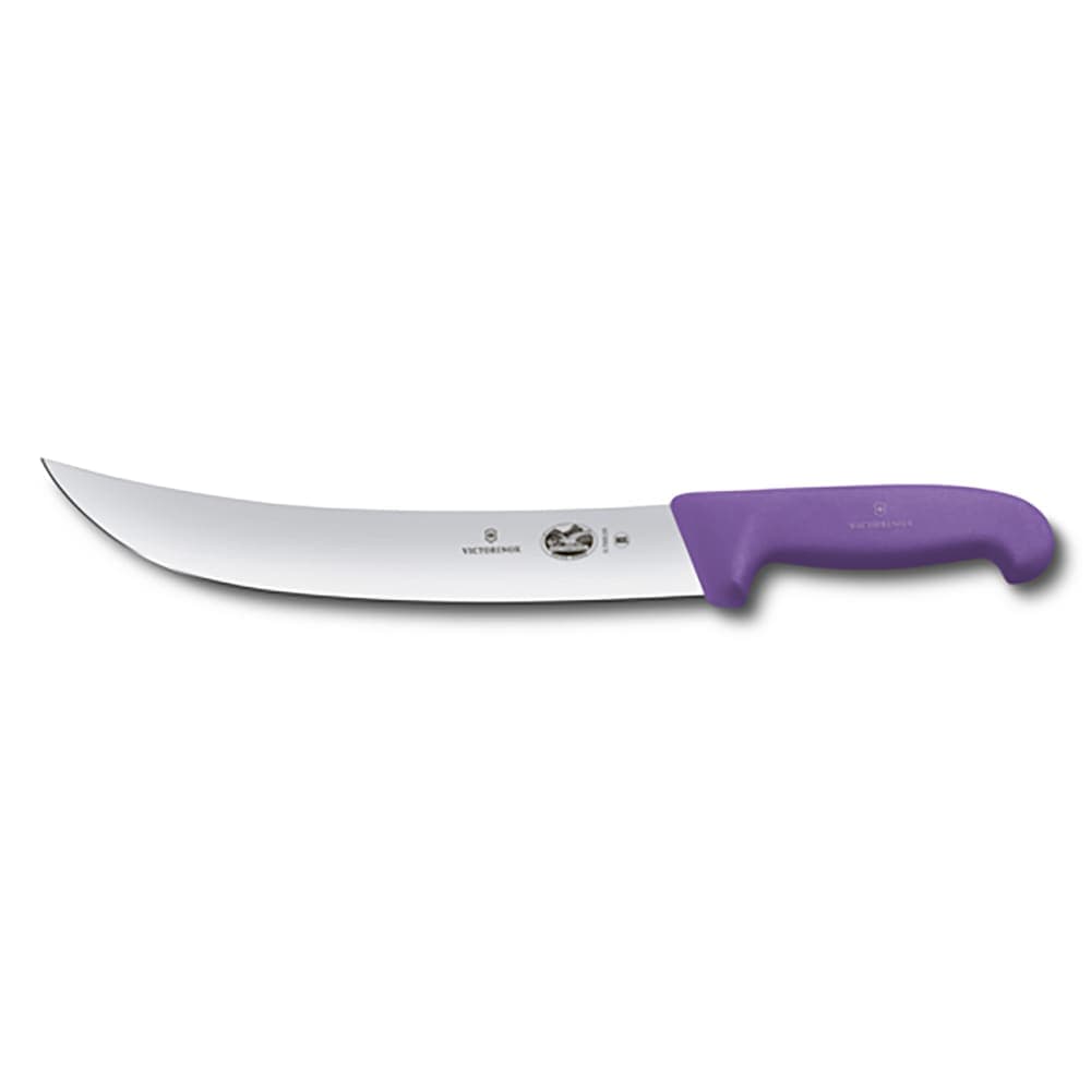 Victorinox 5.7305.25 10" Curved Cimeter Knife w/ Purple Fibrox® Pro Handle, Stainless Steel