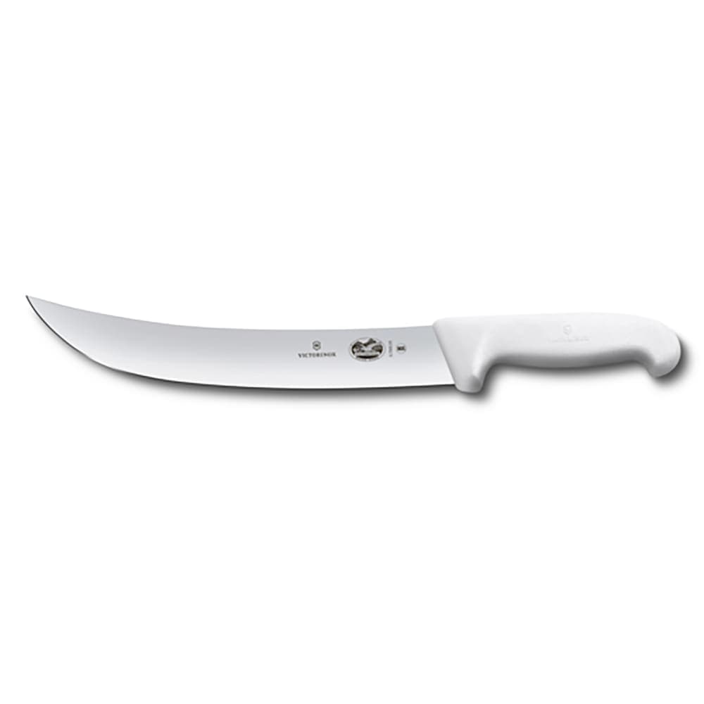 Victorinox 5.7307.25 10" Curved Cimeter Knife w/ White Fibrox® Pro Handle, Stainless Steel