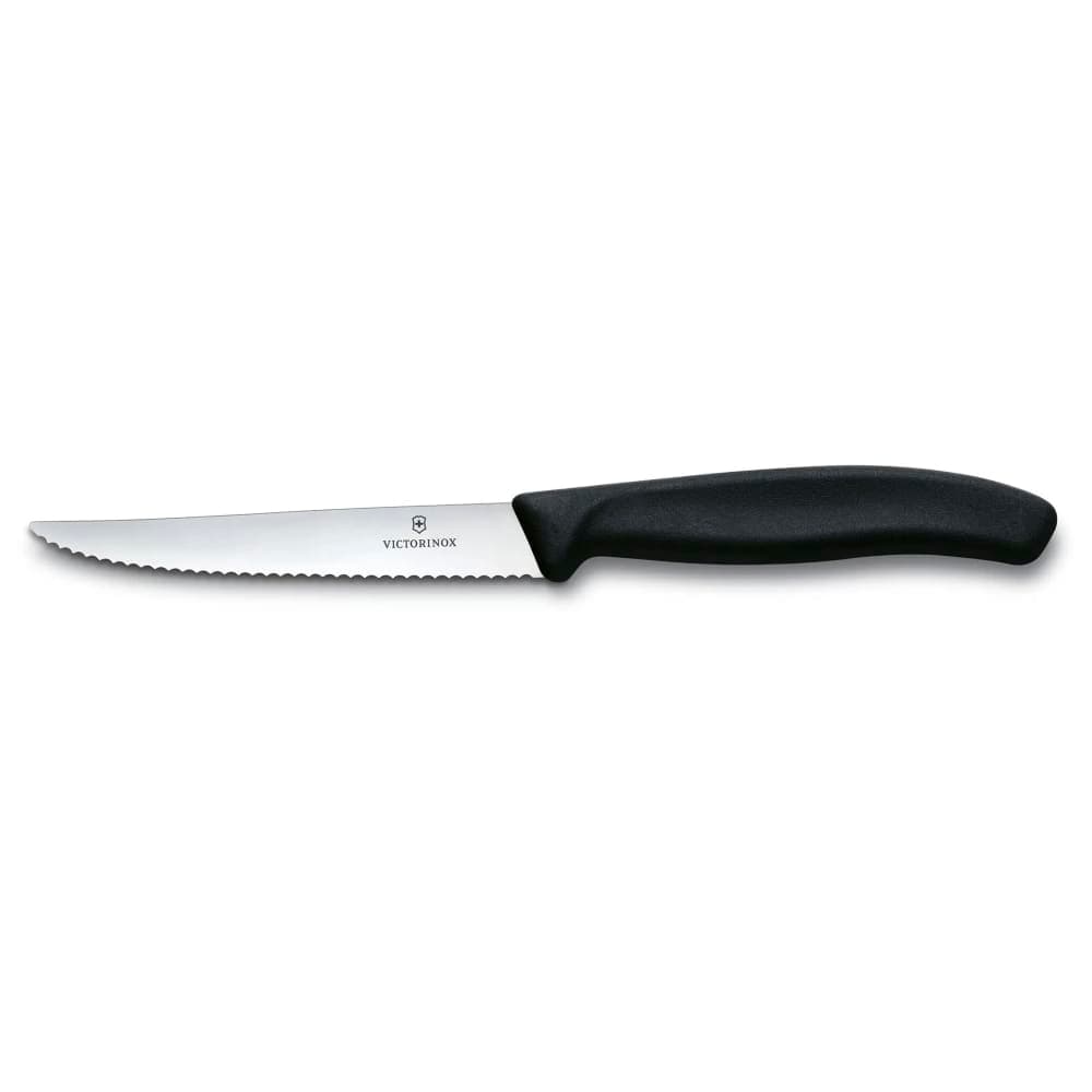 Victorinox 6.7233.20 Serrated Steak Knife w/ 4 1/2" Blade, Black Polypropylene Handle