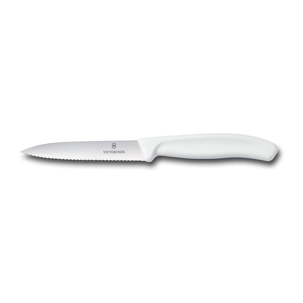 Victorinox 6.7737 Wavy Paring Knife w/ 4" Blade, White Polypropylene Handle