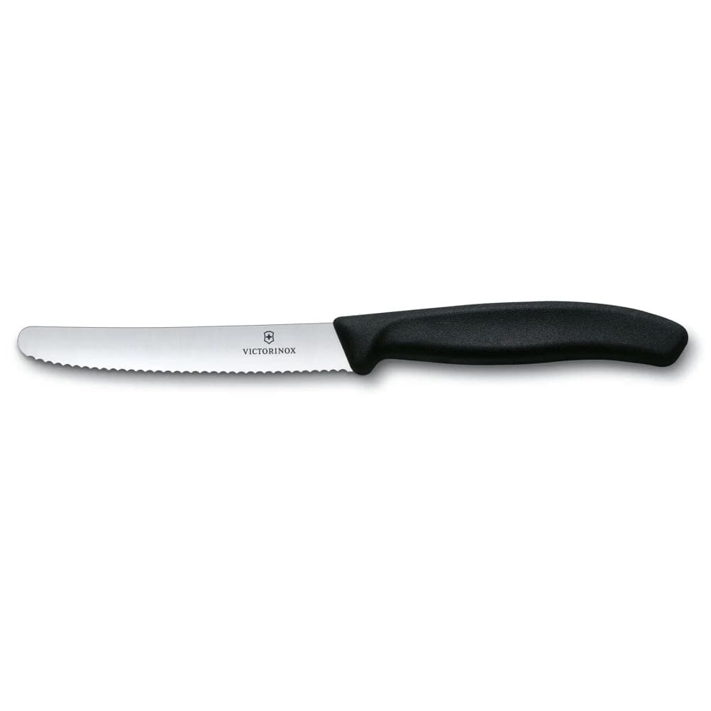 Victorinox 6.7833 Serrated Steak Knife w/ 4 1/2" Blade, Black Plastic Nylon Handle