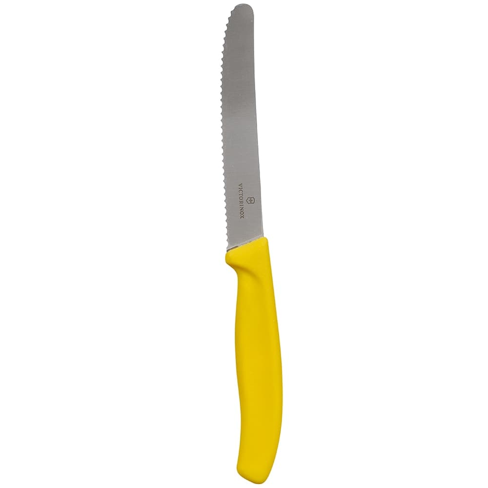 Victorinox 6.7836.L118 Serrated Utility Knife w/ 4 1/2" Blade, Yellow Polypropylene Handle