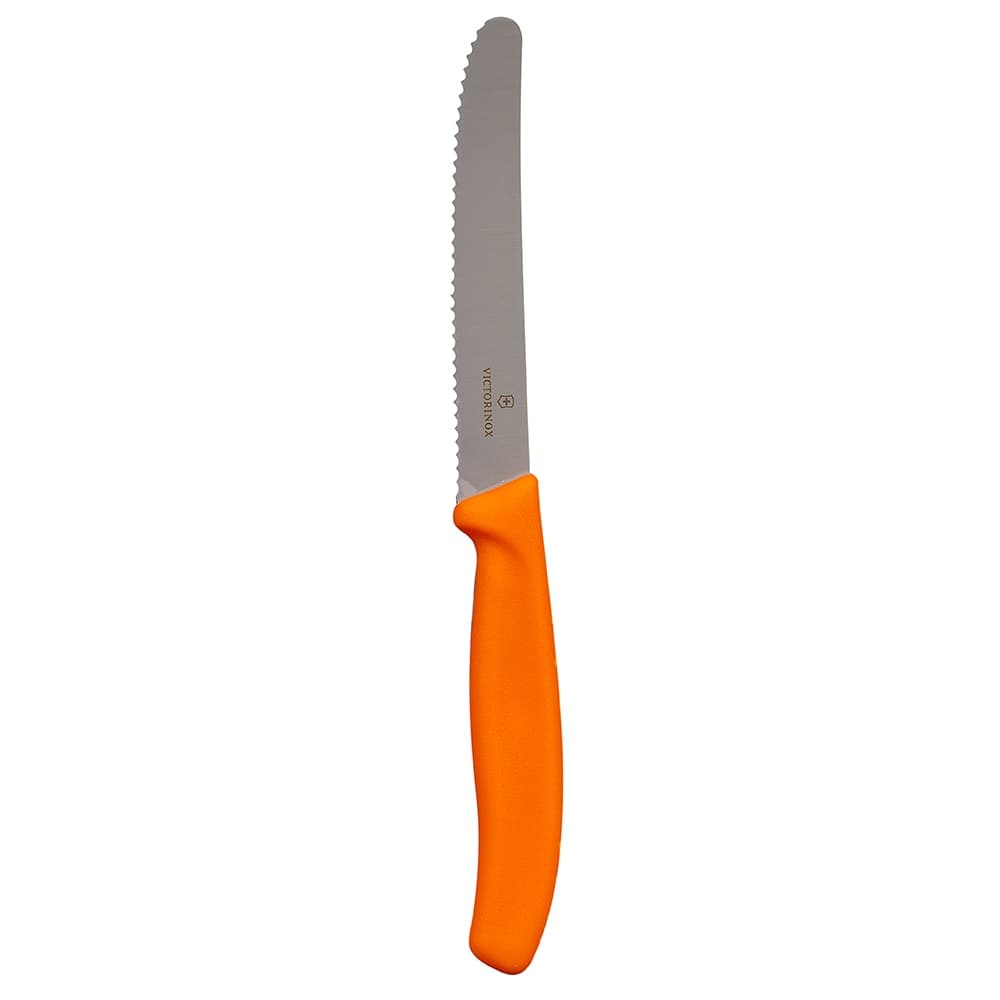 Victorinox 6.7836.L119 Serrated Utility Knife w/ 4 1/2" Blade, Orange Polypropylene Handle