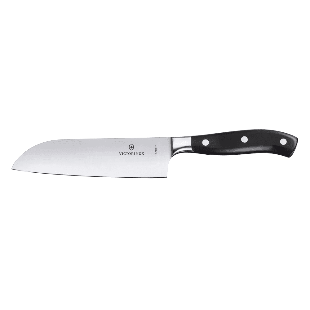 Victorinox 7.7303.17G 7" Grand Maître Straight Santoku Knife w/ Black POM Handle, Stainless Steel