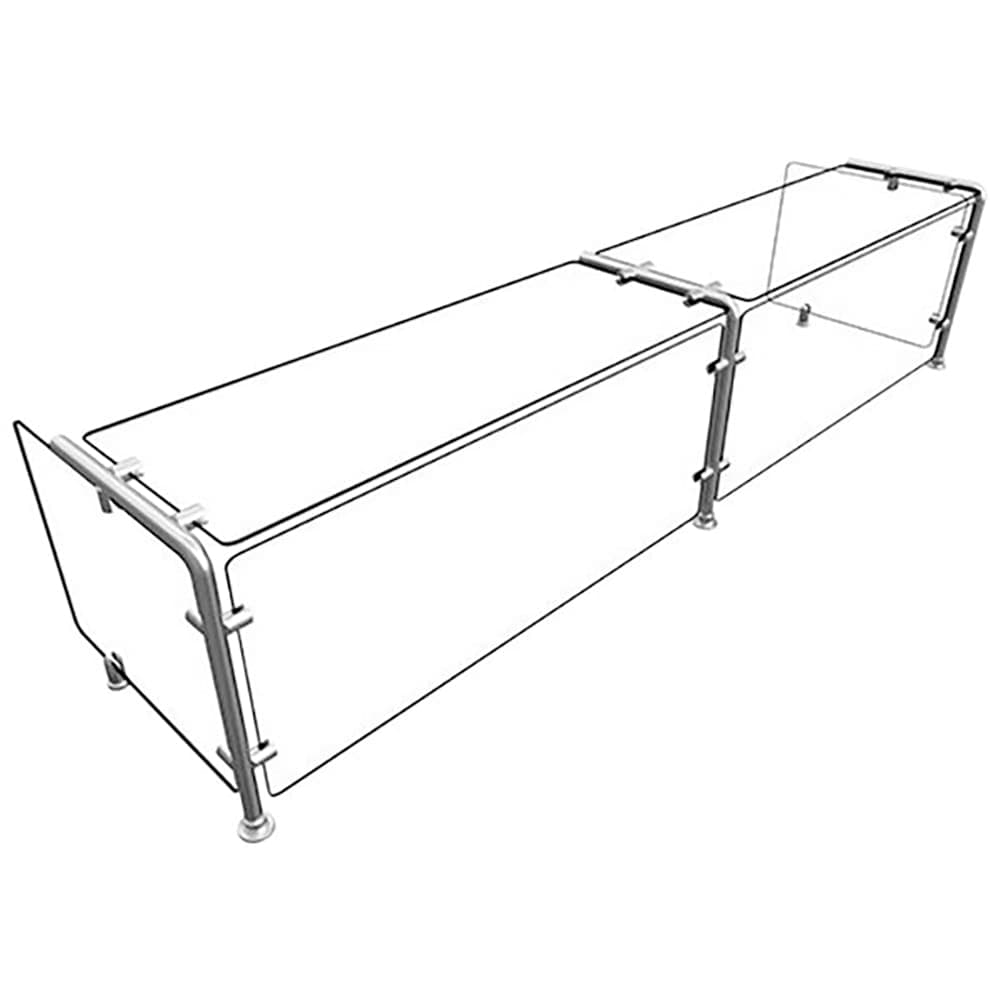 Hatco EP11-07218 Full Service Mounted Food Shield - 72" x 18" x 18", Glass/Stainless Steel