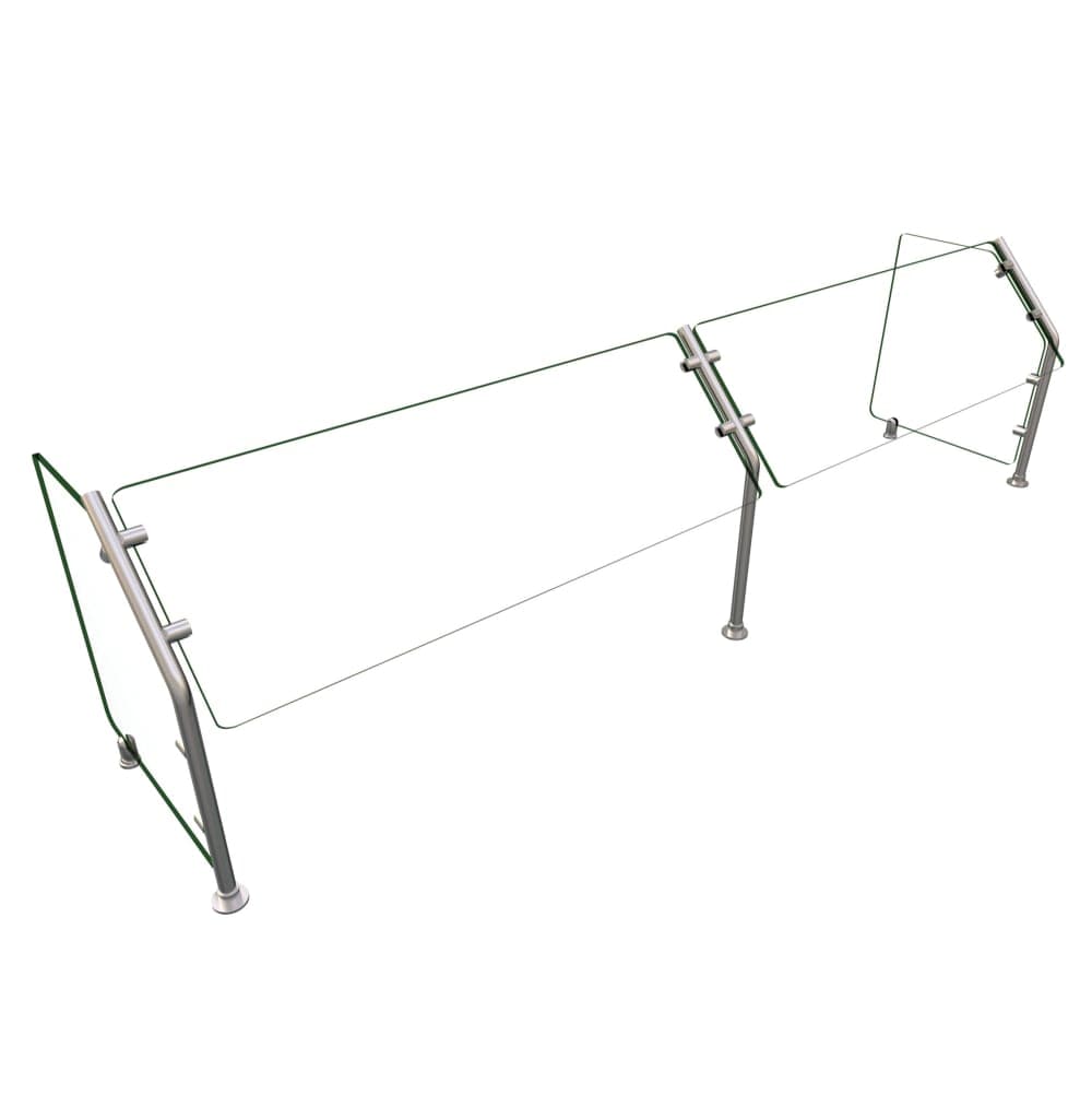 Hatco ES31-84 Self Service Mounted Food Shield - 84" x 18" x 22", Glass/Stainless Steel