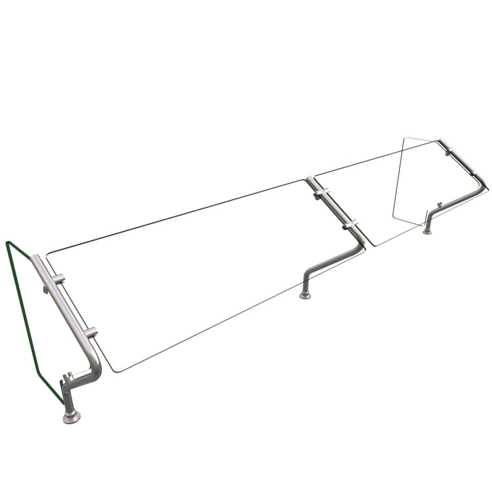 Hatco ES67-84 Self Service Mounted Food Shield - 84" x 20" x 22 9/16", Glass/Stainless Steel