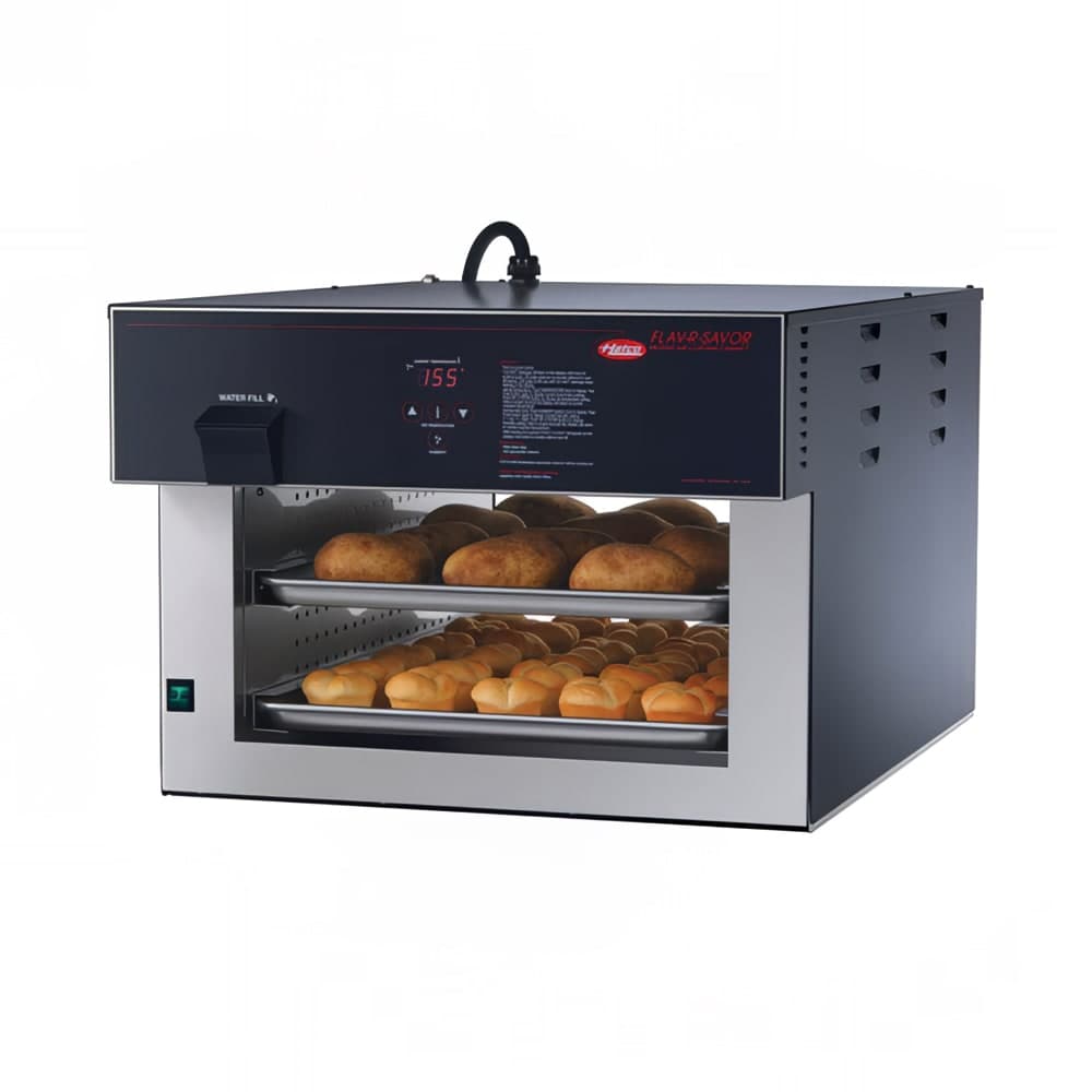 Hatco FSHACH-2PT 24 1/8" Dual Service Countertop Heated Display Case - (2) Shelves, 120/208v/1ph