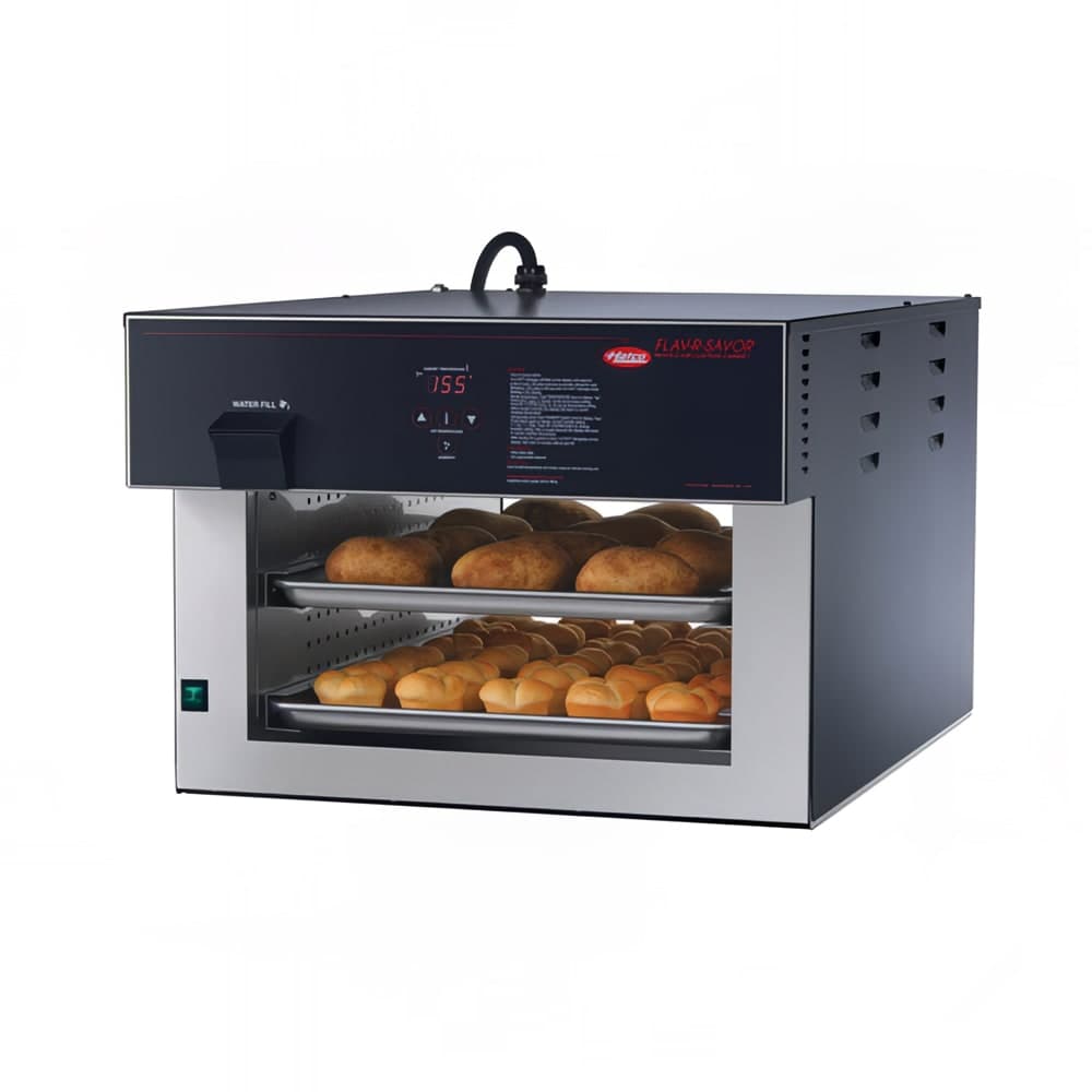 Hatco FSHACH-2PT 24 1/8" Dual Service Countertop Heated Display Case - (2) Shelves, 208v/1ph