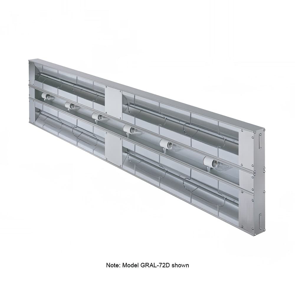 Hatco GRAL-48D3 48" Standard Watts Infrared Strip Warmer - Double Rod, (2) Built In Toggle Control, 120v